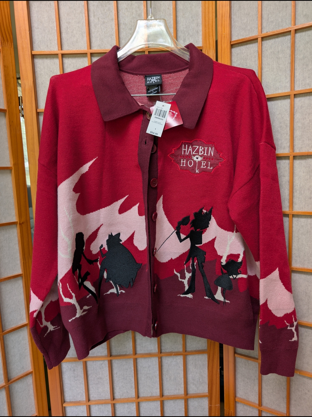 NWT Hazbin Hotel Silhouettes Red Women's Cardigan BoxLunch Exclusive sz 1X 16